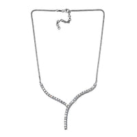 13.80 ctw Platinum Over Sterling Silver Fancy Necklace (18 In) Made with Zirconia from Swarovski 12.90 Grams