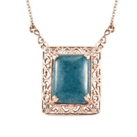 10.90 ctw Constituted Grandidierite Fancy Necklace 18 Inches in 14K RG Over Copper & ION Plated RG Stainless Steel