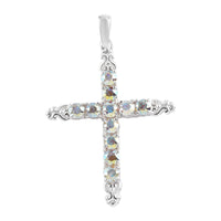 Jet Color Crystal Pendant in Sterling Silver