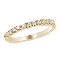 Moissanite VS EF Half Eternity Band Ring in Vermeil Yellow Gold Over Sterling Silver (Size 7.0) 0.50 ctw