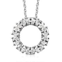 2.50 ctw Platinum Over Sterling Silver Circle Pendant Necklace 20 Inch Made with Zirconia from Swarovski