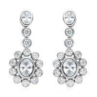 8.00 ctw Platinum Over Sterling Silver Dangling Earrings Made with Zirconia from Swarovski
