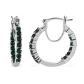 Emerald Crystal Inside Out Hoop Earrings in Platinum Over Bronze - Sticky add to cart bar