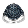 Natural Diamond Cocktail Ring in Platinum Over Sterling Silver 1.00 ctw - Sticky add to cart bar