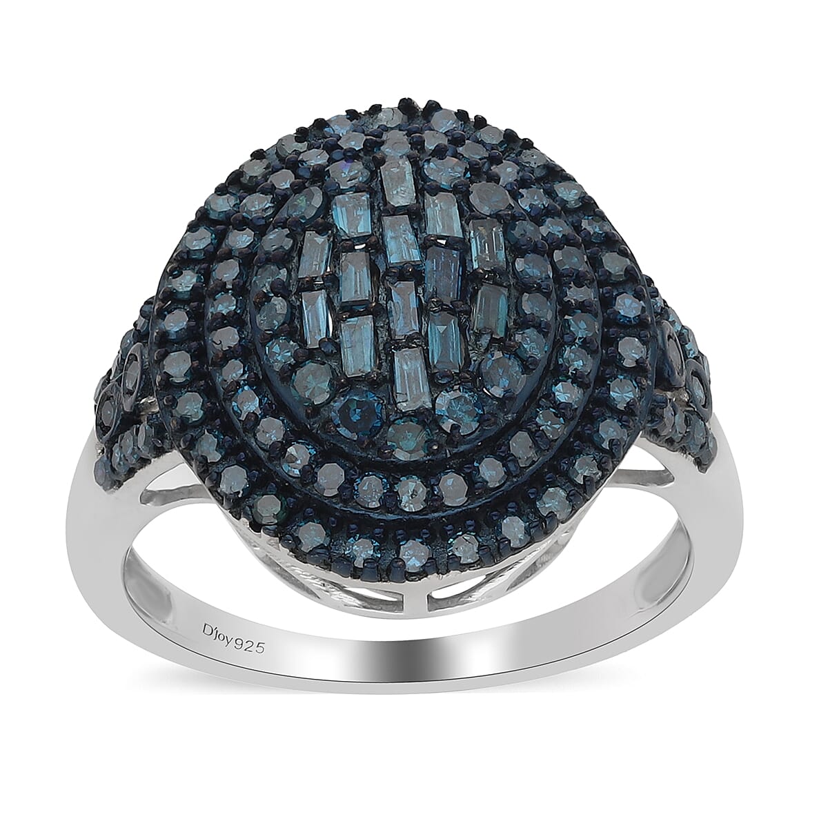 Natural Diamond Cocktail Ring in Platinum Over Sterling Silver 1.00 ctw (1)