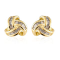 DOORBUSTER Diamond Knotted Stud Earrings in Platinum Over Sterling Silver 0.25 ctw - Sticky add to cart bar