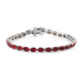 White Crystal Tennis Bracelet in Platinum Over Sterling Silver (8.00 In) 8 Grams - Sticky add to cart bar