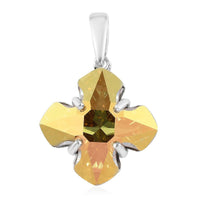 Metallic Sunshine Crystal Fancy Pendant in Platinum Over Sterling Silver