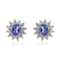 1.10 ctw Tanzanite and Zircon Halo Stud Earrings in Vermeil Yellow Gold Over Sterling Silver - Sticky add to cart bar