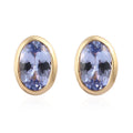 Tanzanite Solitaire Stud Earrings in Platinum Over Sterling Silver 0.90 ctw - Sticky add to cart bar