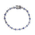 Tanzanite, Natural White Zircon Bracelet in Platinum Over Sterling Silver (7.25 In) (8.70 g) 4.80 ctw - Sticky add to cart bar