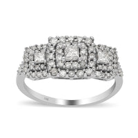 10K White Gold G-H I2 Diamond Ring (Size 6.0) 1.00 ctw