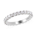 Moissanite Eternity Band Ring in Rhodium Over Sterling Silver (Size 5.0) 1.40 ctw - Sticky add to cart bar
