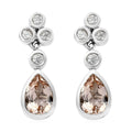 Marropino Morganite and Zircon Dangle Earrings in Platinum Over Sterling Silver 3.00 ctw - Sticky add to cart bar