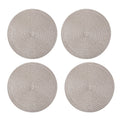 Set of 4 Beige Polypropylene and Polyester Placemat (14.9"x14.9") - Sticky add to cart bar