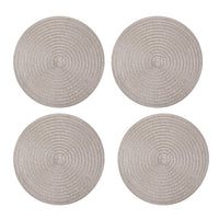 Set of 4 Beige Polypropylene and Polyester Placemat (14.9"x14.9")