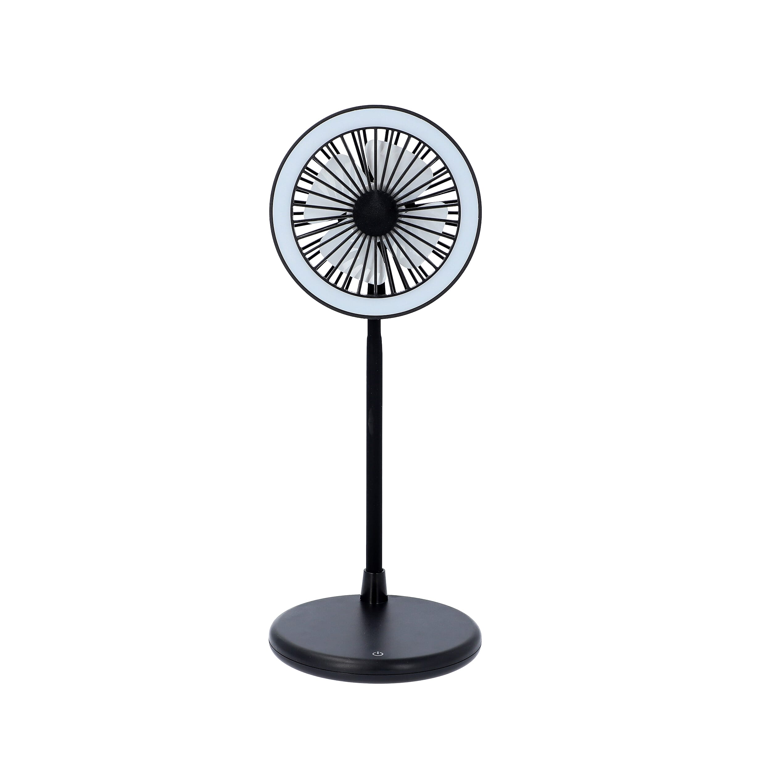 USB Desk Fan With LED Light & 3 Speed Option - Black (5V/1A 2W)