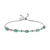 Brazilian Emerald Bolo Bracelet in Platinum Over Sterling Silver 2.30 ctw