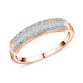 Diamond Band Ring in Rhodium and Vermeil Rose Gold Over Sterling Silver (Size 7.0) 0.25 ctw - Sticky add to cart bar