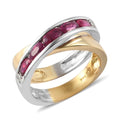 14K Yellow Gold Royal Thai Ruby and Diamond Ring and Sterling Silver (Size 9.0) 7.65 Grams 1.40 ctw - Sticky add to cart bar
