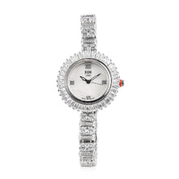 EON 1962 Swiss Movement Made with Zirconia from Swarovski Bracelet Watch in Platinum Over Sterling Silver & Stainless Steel (26.50 g) (7.25 In) 25.55 ctw
