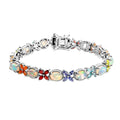 Ethiopian Welo Opal and Tanzanite Bracelet in Platinum Over Sterling Silver (6.50 In) 13.10 Grams 10.15 ctw - Sticky add to cart bar