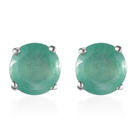 1.25 ctw Socoto Emerald Stud Earrings in Platinum Over Sterling Silver