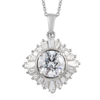 5.55 ctw Platinum Over Sterling Silver Pendant Necklace (20 In) Made with Zirconia from Swarovski