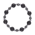 Shungite and Hematite Beaded Stretch Bracelet 88.00 ctw - Sticky add to cart bar