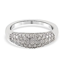 Moissanite 1.05 ctw Ring in Rhodium Over Sterling Silver (Size 9)