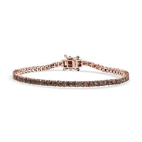 Natural Champagne Diamond Tennis Bracelet in Vermeil RG Over Sterling Silver (7.25 In) (8.50 g) 5.00 ctw