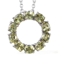 2.15 ctw Demantoid Garnet Pendant Necklace 20 Inches in Platinum Over Sterling Silver