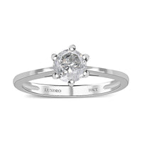 Luxoro 10K White Gold Diamond (G-H, I3) Solitaire Ring (Size 6.0) 0.90 ctw
