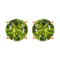 Peridot Solitaire Stud Earrings in 14K YG Over Sterling Silver 1.65 ctw