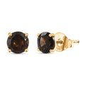 Brazilian Smoky Quartz Solitaire Stud Earrings in 14K YG Over Sterling Silver 1.60 ctw - Sticky add to cart bar