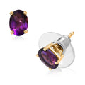 African Amethyst Solitaire Stud Earrings in 14K YG Over Sterling Silver 1.50 ctw - Sticky add to cart bar