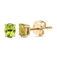 Peridot Solitaire Stud Earring in 14K Yellow Gold Over Sterling Silver 1.50 ctw