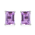 Rose De France Amethyst Solitaire Stud Earrings in Platinum Over Sterling Silver 2.20 ctw - Sticky add to cart bar