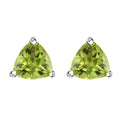 Peridot Solitaire Stud Earrings in Platinum Over Sterling Silver 1.65 ctw - Sticky add to cart bar