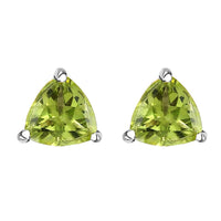 Peridot Solitaire Stud Earrings in Platinum Over Sterling Silver 1.65 ctw