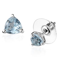 Blue Topaz 1.80 ctw Solitaire Stud Earrings in Platinum Over Sterling Silver