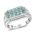 Premium Grandidierite, Zircon Men's Ring in Platinum Over Sterling Silver (Size 10.0) 1.65 ctw - Sticky add to cart bar