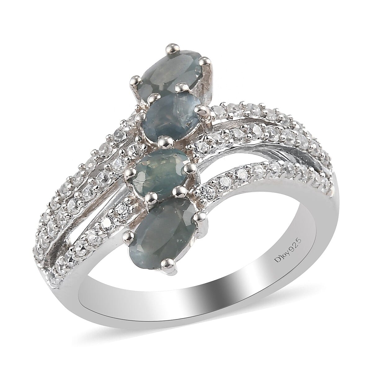 Narsipatnam Alexandrite and Zircon Ring in Platinum Over Sterling Silver (Size 7.0) 1.35 ctw