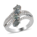 Narsipatnam Alexandrite and Zircon Ring in Platinum Over Sterling Silver (Size 7.0) 1.35 ctw - Sticky add to cart bar