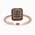 Natural Champagne Diamond Ring in Vermeil Rose Gold Over Sterling Silver (Size 6.0) 0.50 ctw - Sticky add to cart bar