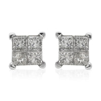 SGL Certified 0.50 ctw Diamond G-H I3 Stud Earrings in 10K White Gold