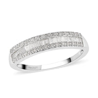 Diamond Band Ring in Platinum Over Sterling Silver 0.25 ctw