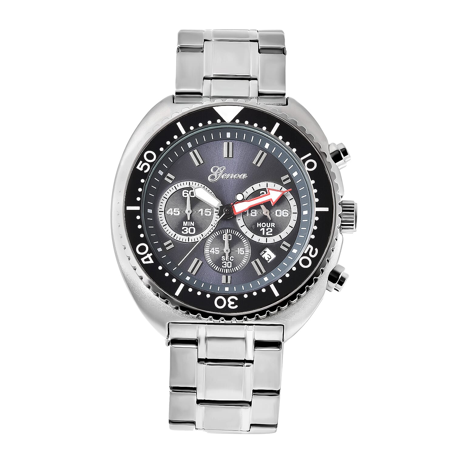 GENOA Chronograph Watch with Stainless Steel Strap and Back (45mm)
