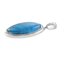 White Howlite Solitaire Pendant in Stainless Steel 15.50 ctw