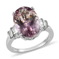 Anahi Ametrine and Diamond Bypass Ring in Platinum Over Sterling Silver (Size 7.0) 5.80 ctw - Sticky add to cart bar